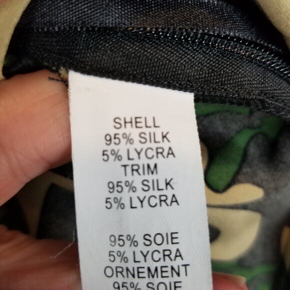 Diane Von Furstenberg Women's Steffi Silk Dress Green Empire Waist Black Size 4 - Picture 9 of 10